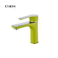 China Manufacture Hot and Cold Wash Basin Different Color Available Single Handle Single Hole Brass Body Basin Sink Faucet